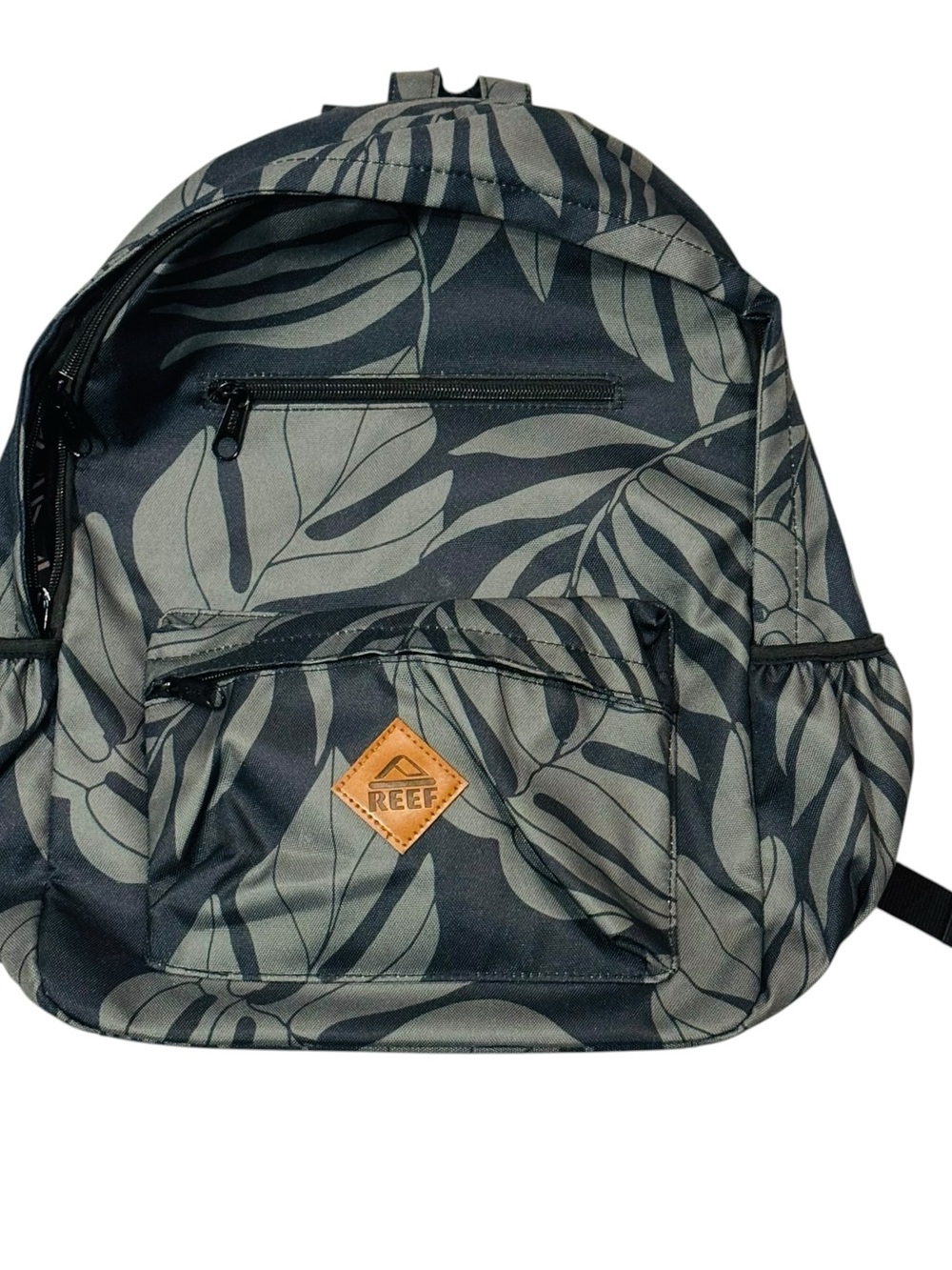 Reef Black & Gray Tropical Leaf Backpack